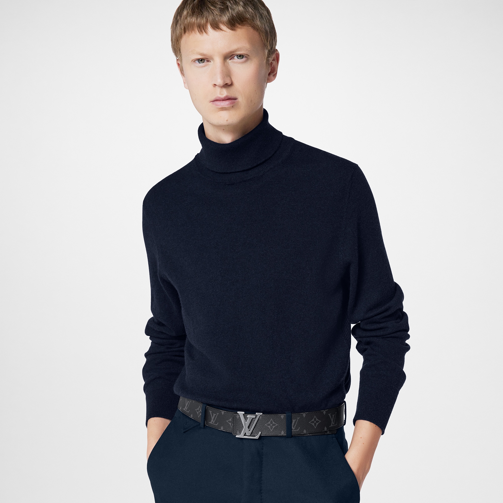 ベルト・LV イニシャル 40MM リバーシブル モノグラム・エクリプス